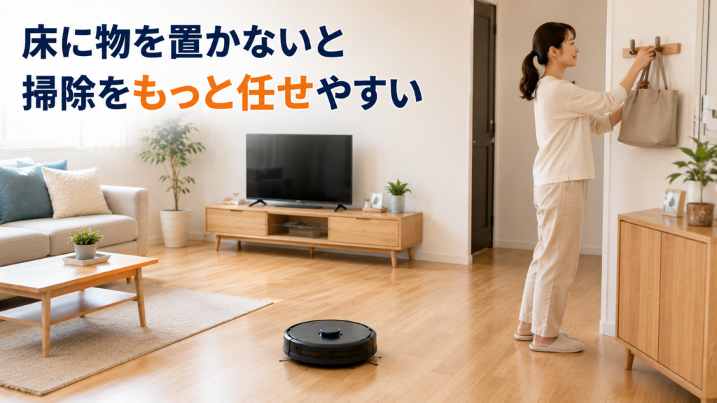 ロボット掃除機を使い始めると床が片付く