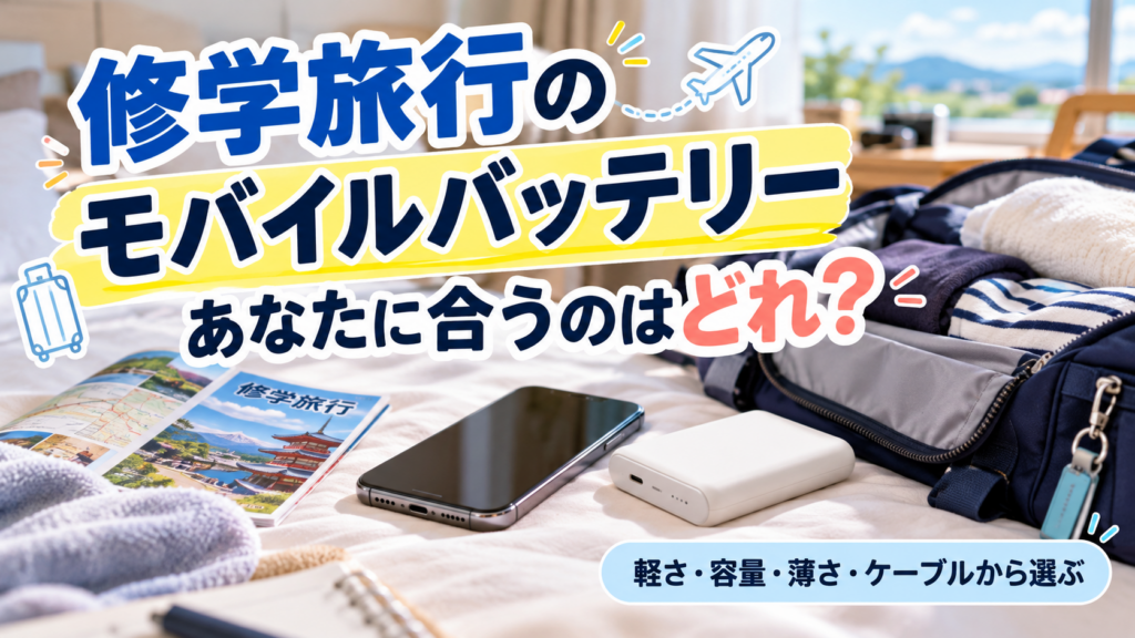 修学旅行のモバイルバッテリーであなたに合うのはどれ？