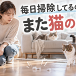 猫の毛に悩む、暮らしの一コマ