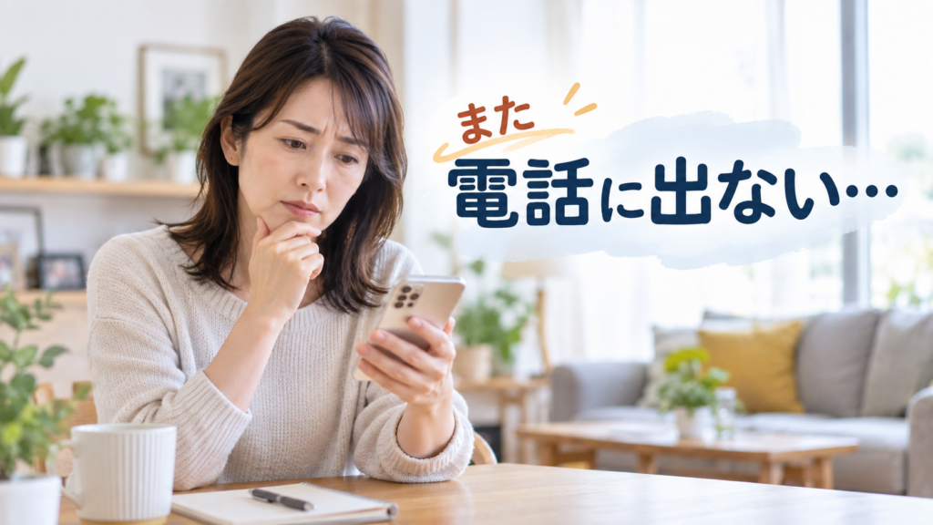 スマホを見つめる不安な女性