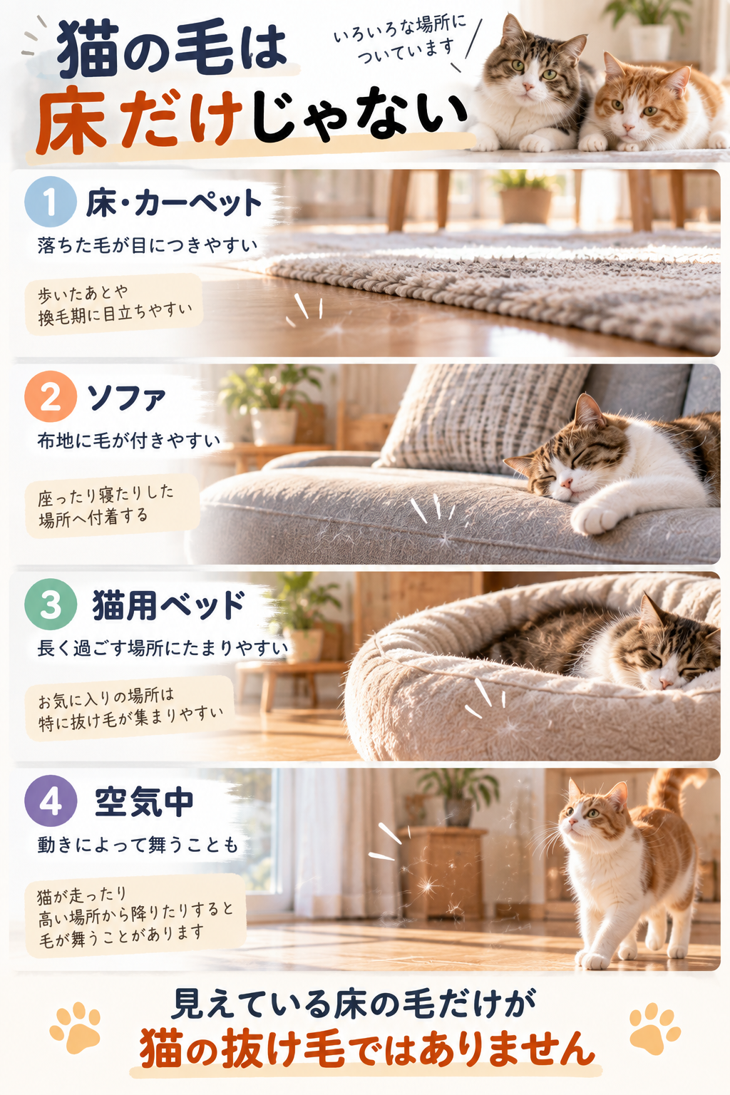 猫の毛は床だけじゃない