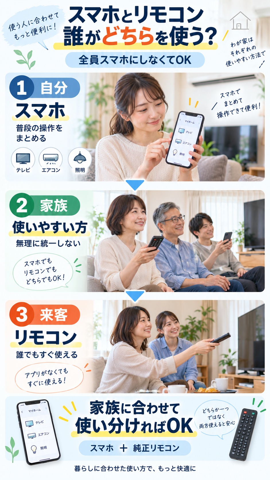 スマホとリモコンの使い分け術