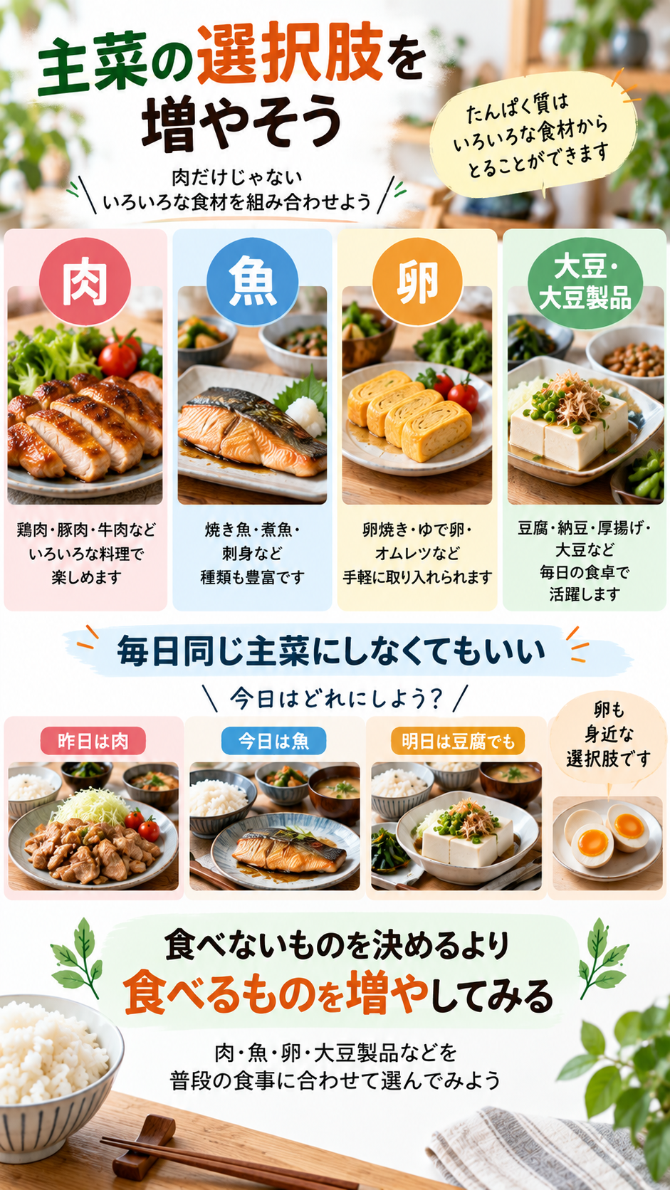 主菜の選択肢を増やそう