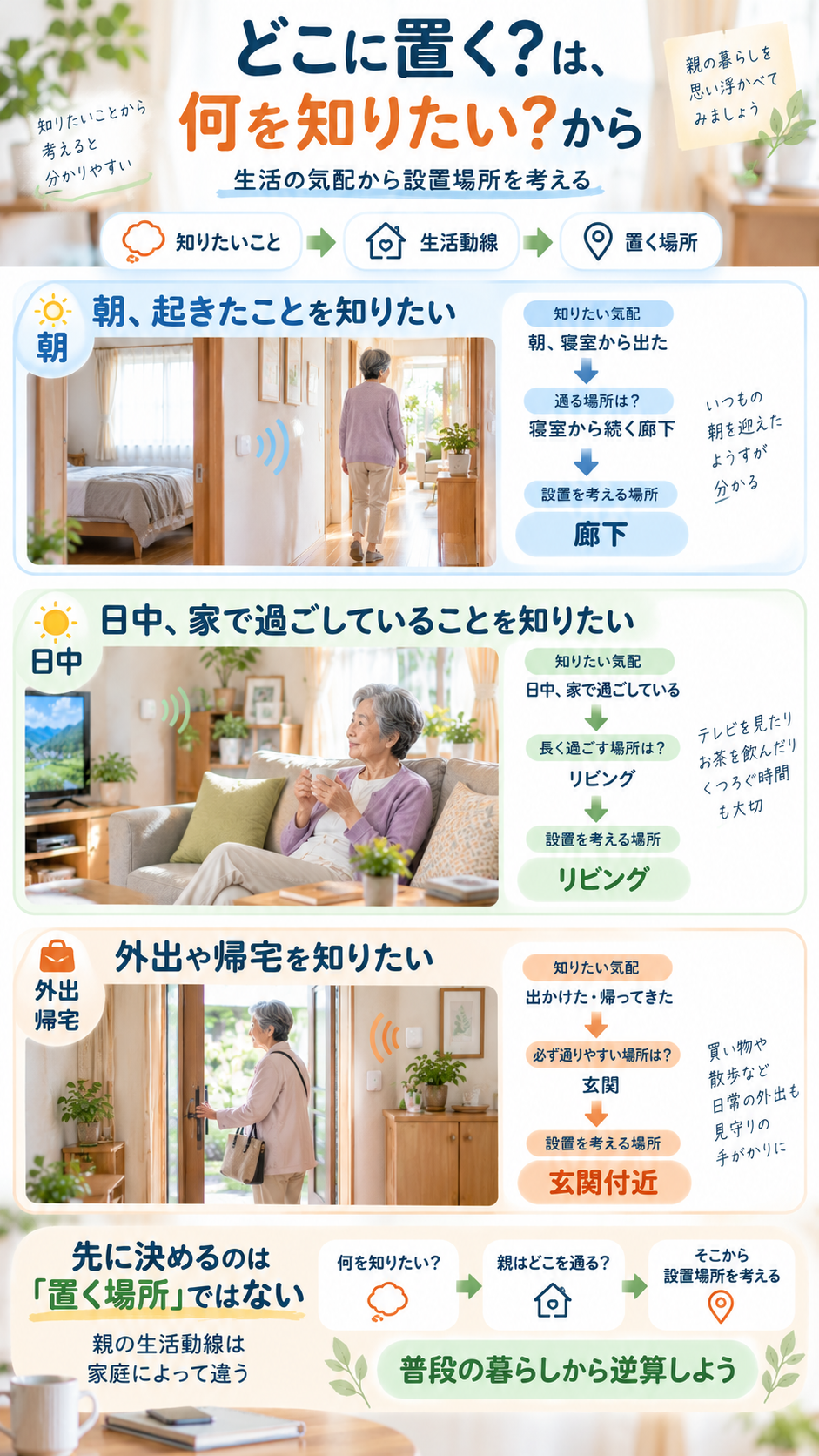 暮らしから考えるセンサー設置場所