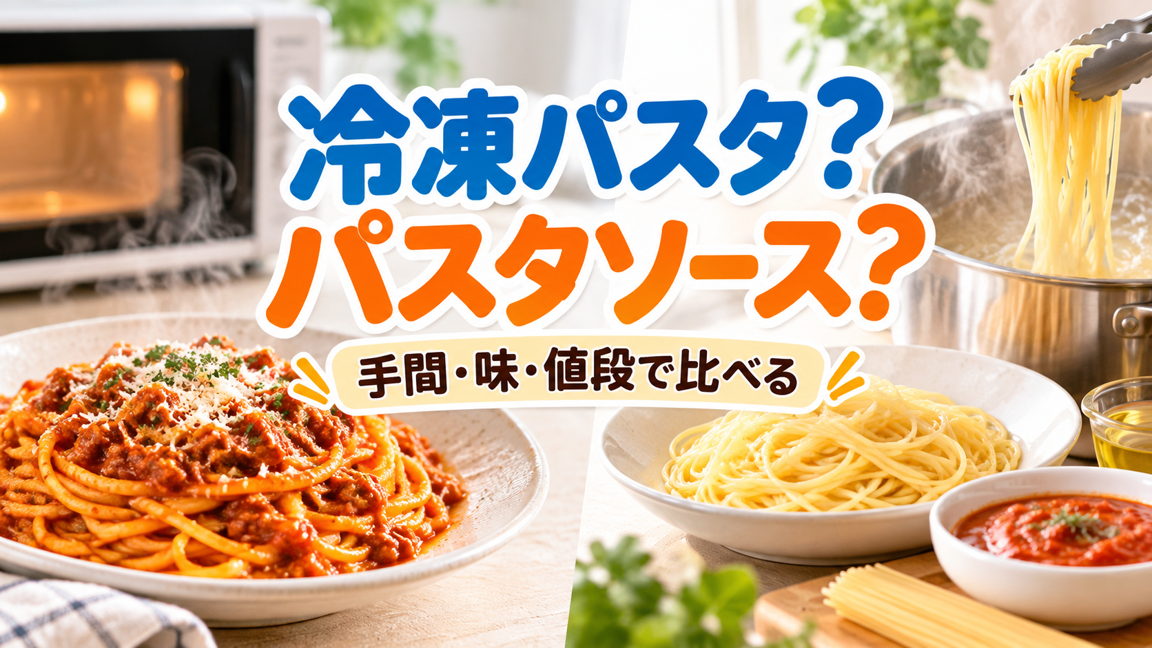 冷凍パスタとパスタソースを手間・味・値段で比較