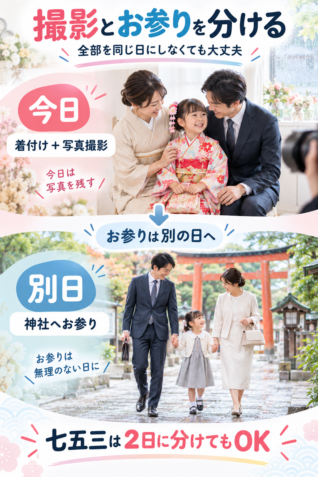 七五三を無理なく二日に分ける方法