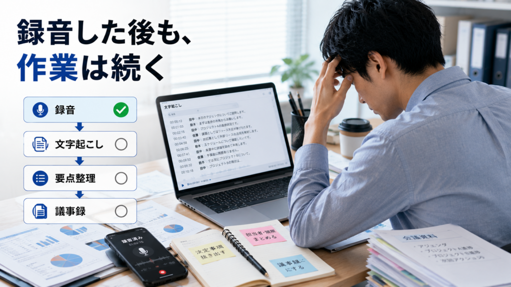録音後も続く議事録作業