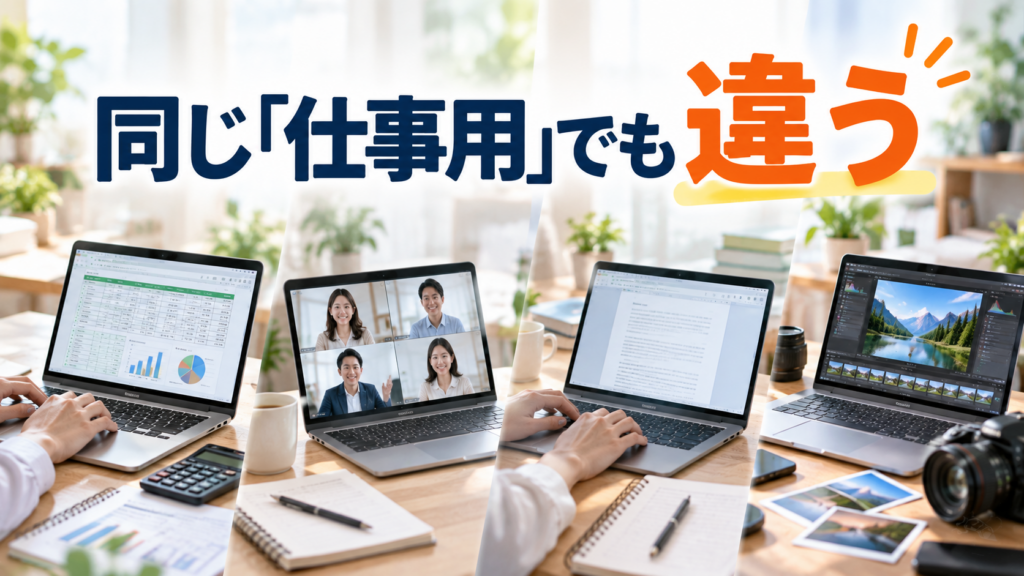 同じ仕事用でも違う、4つのノートパソコンの使い方