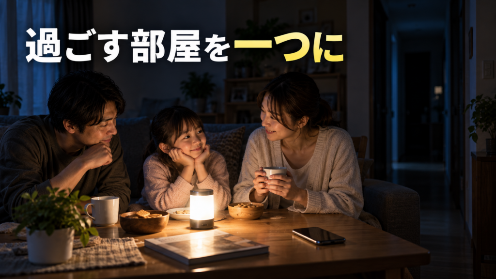 停電の夜、家族を照らす灯り