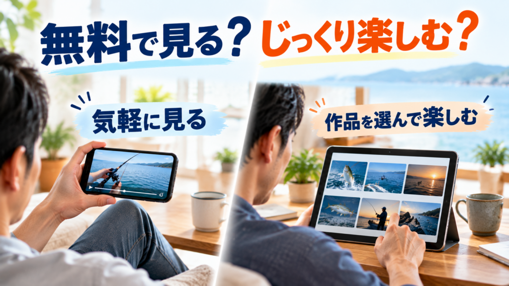 無料視聴と選んで楽しむ釣り動画