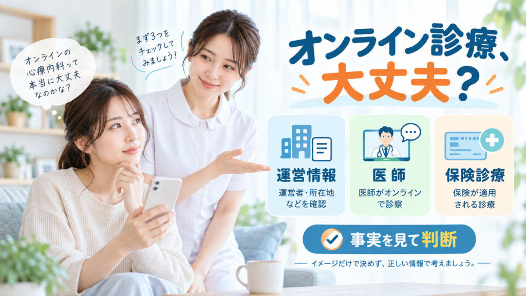 オンライン診療、3つの安心チェック