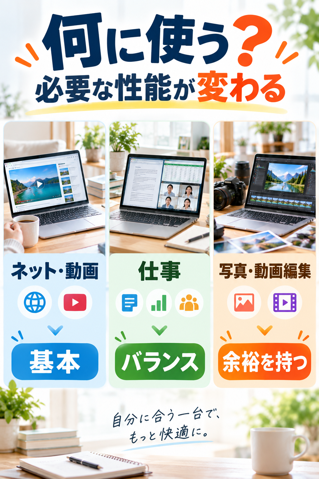 用途で選ぶノートパソコンガイド