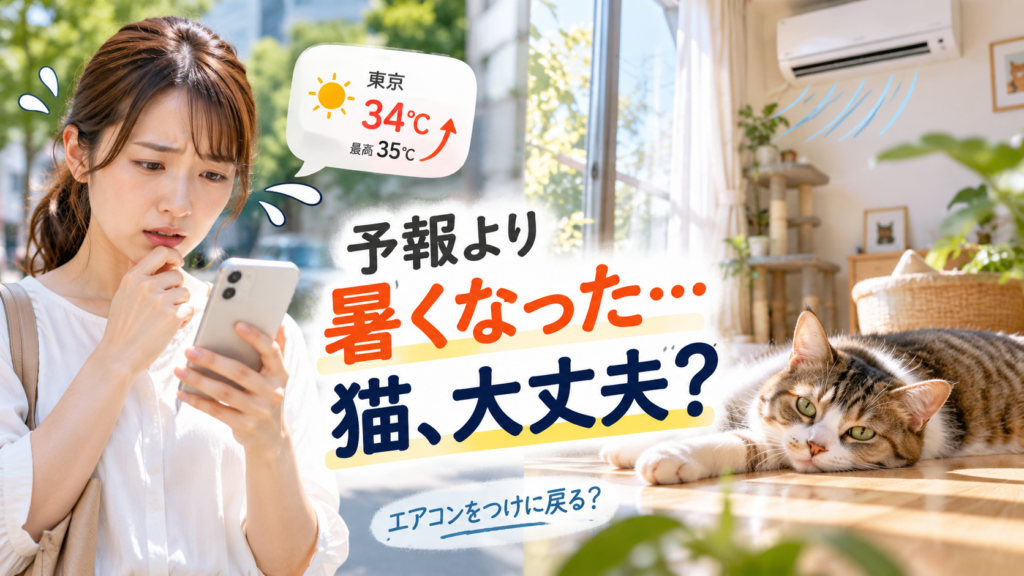 予想より気温が上昇し家にいる飼い猫を心配する女性