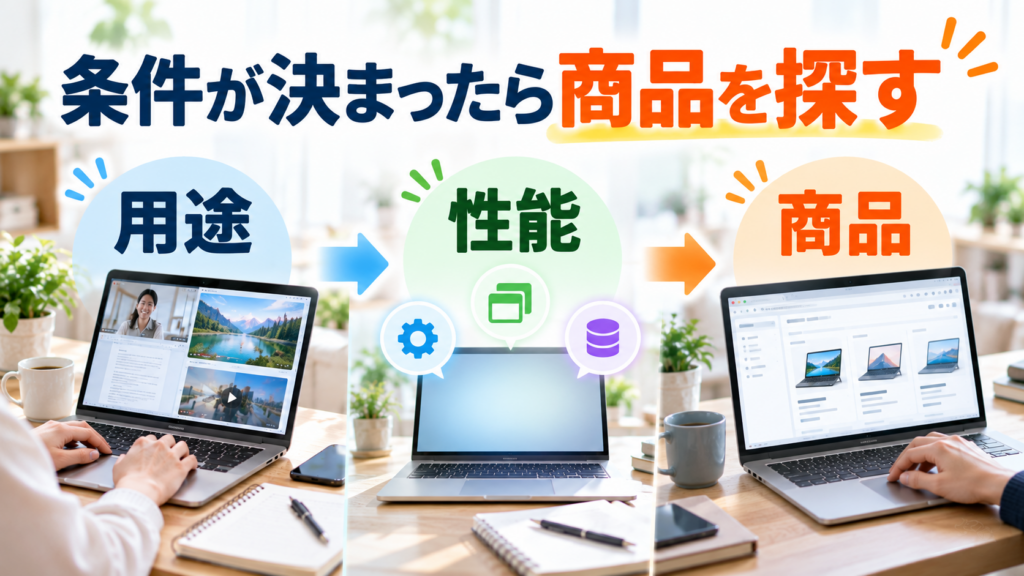 用途から商品選びまでの三ステップ