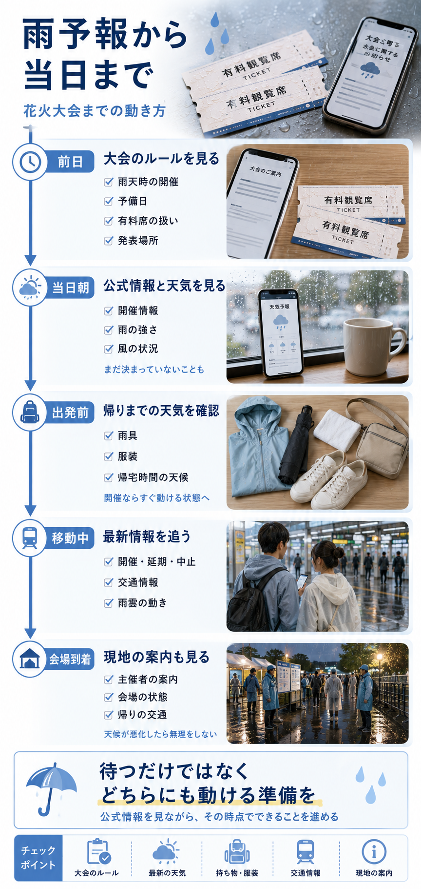 雨予報から当日までの準備ガイド