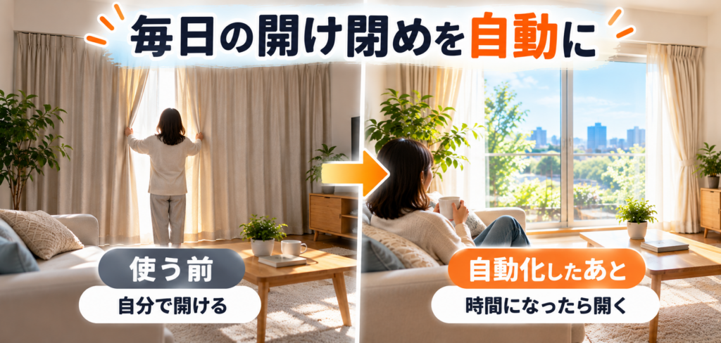 カーテン自動化で快適な朝