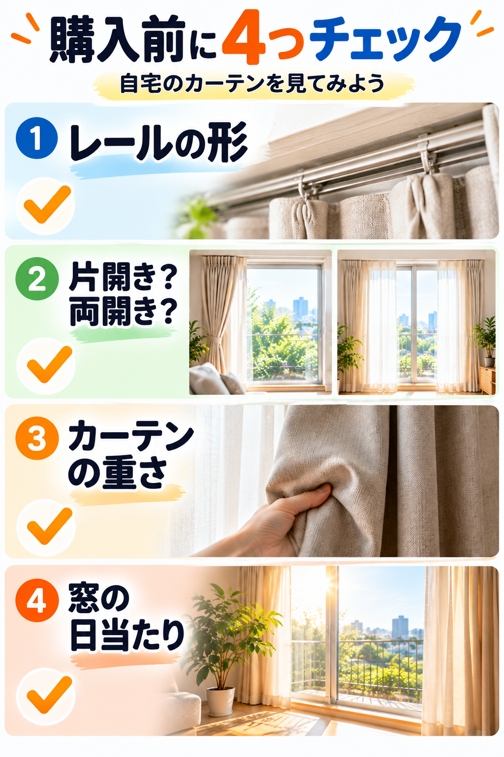 カーテン購入前に4つチェック