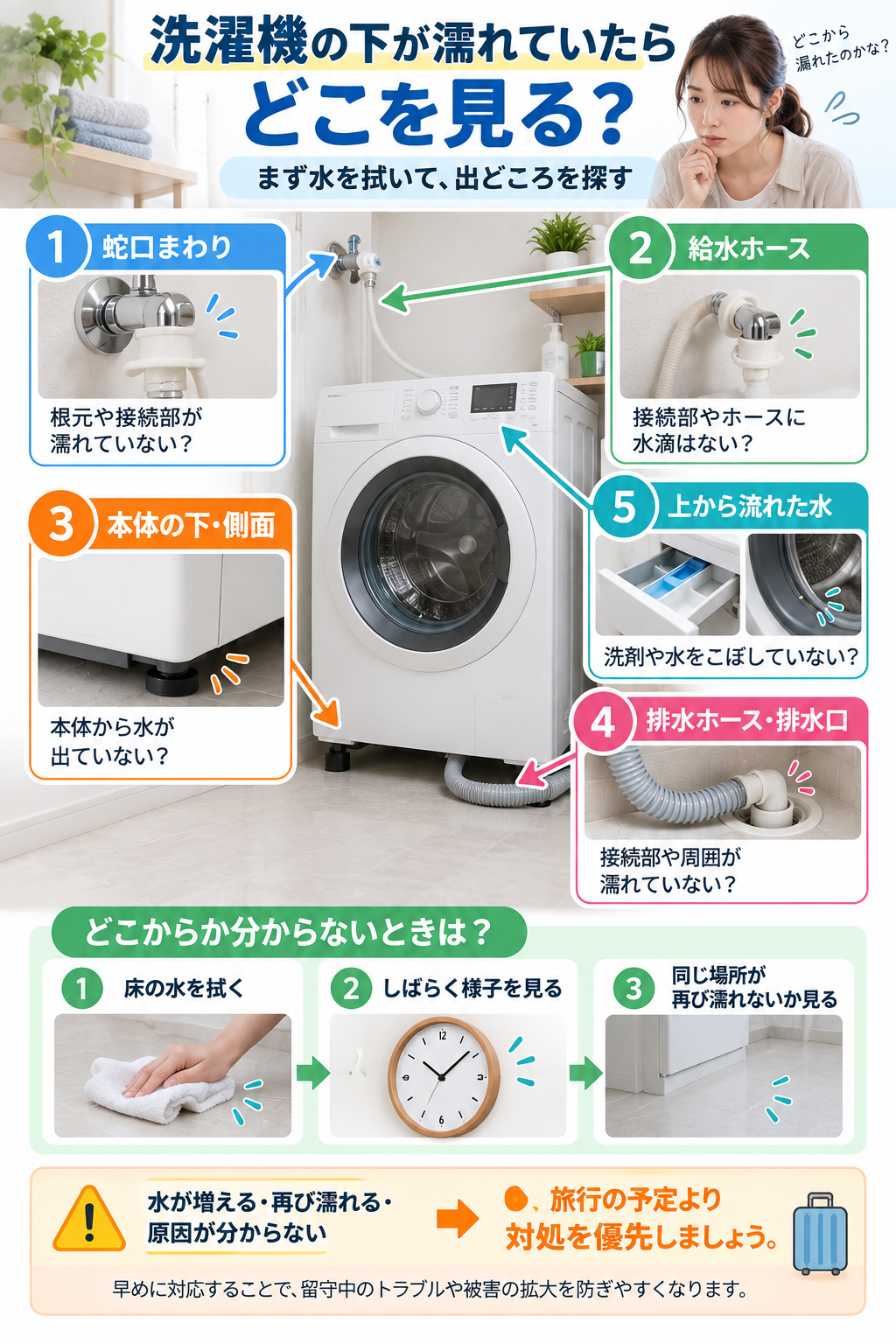 洗濯機の水漏れチェックガイド