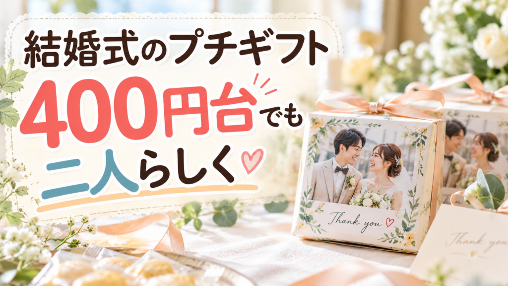 400円台のお菓子でも、二人らしい特別なプチギフトを作れる