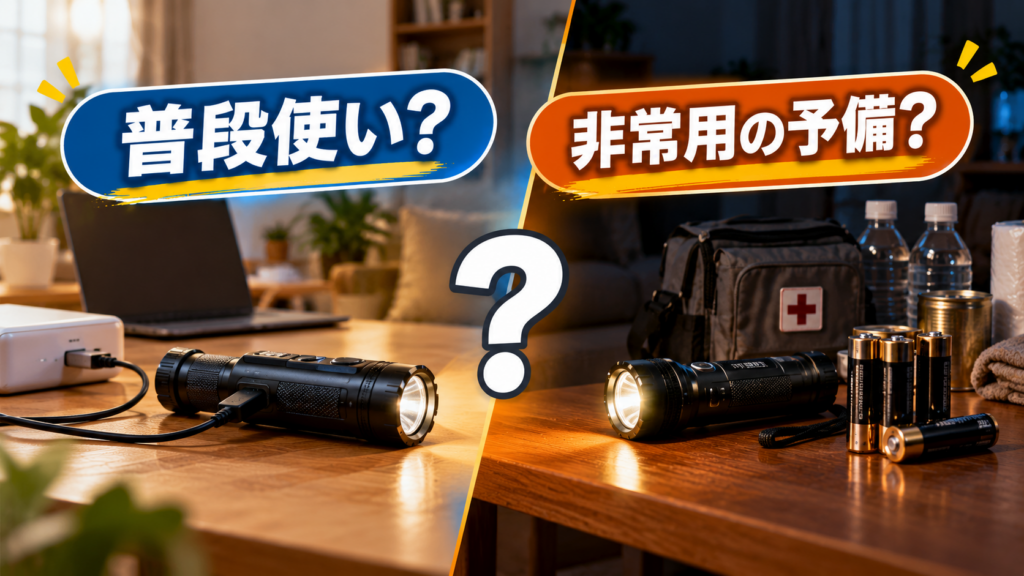 普段使いか非常用か?懐中電灯選び