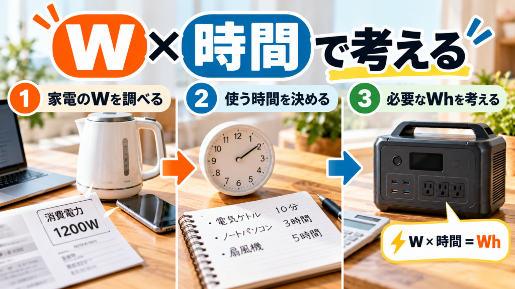 W×時間で考える電力ガイド