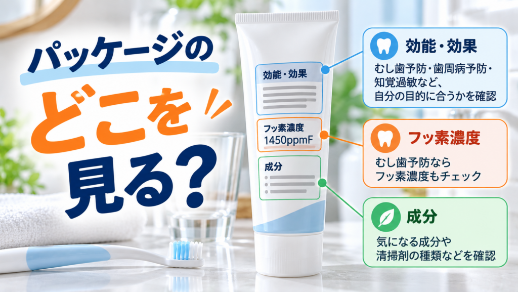 歯磨き粉パッケージの見方