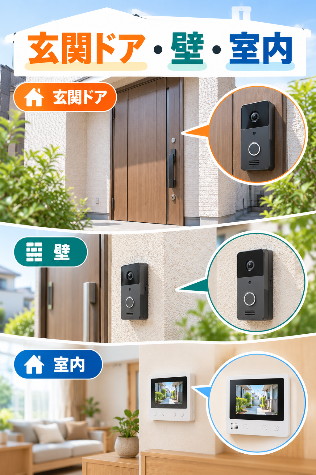 玄関・壁・室内のドアベル設置ガイド
