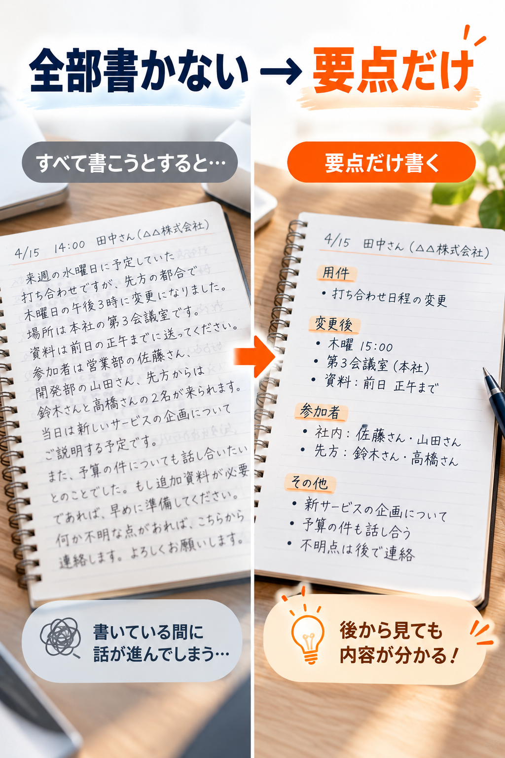 全部書かない、要点だけのメモ術