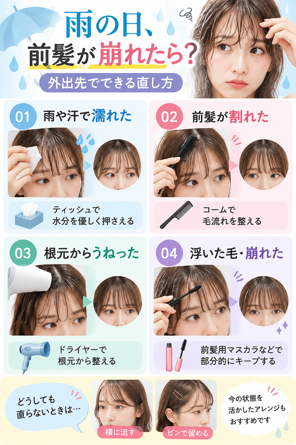 雨の日の前髪お直しガイド