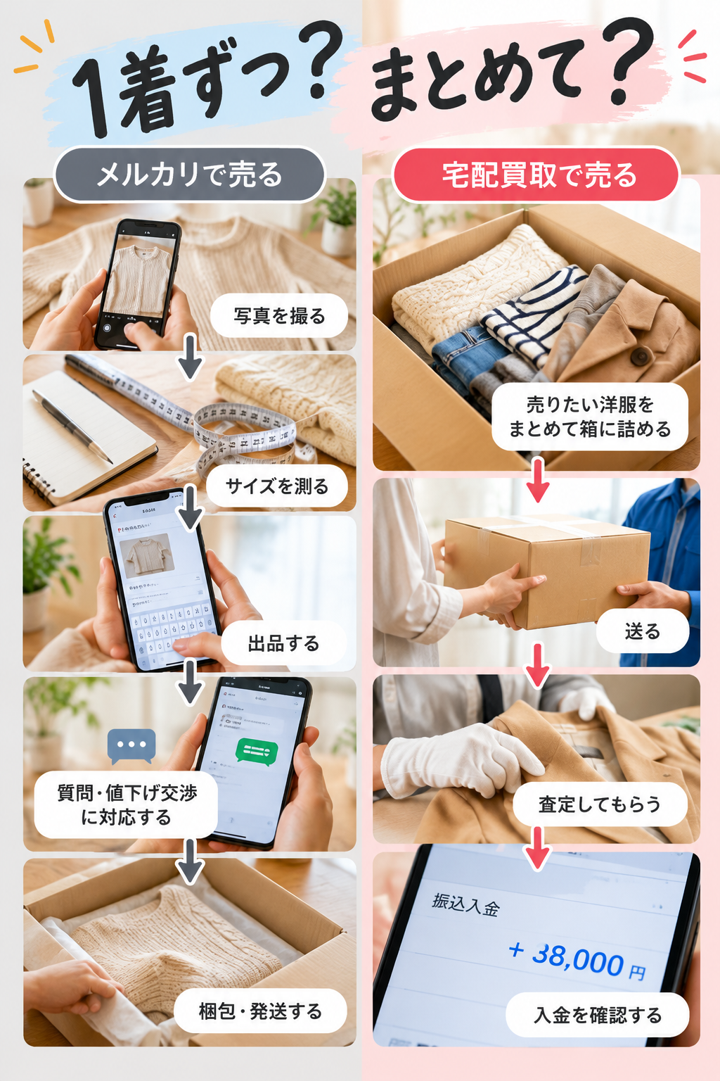 1着ずつ？まとめて？売り方比較