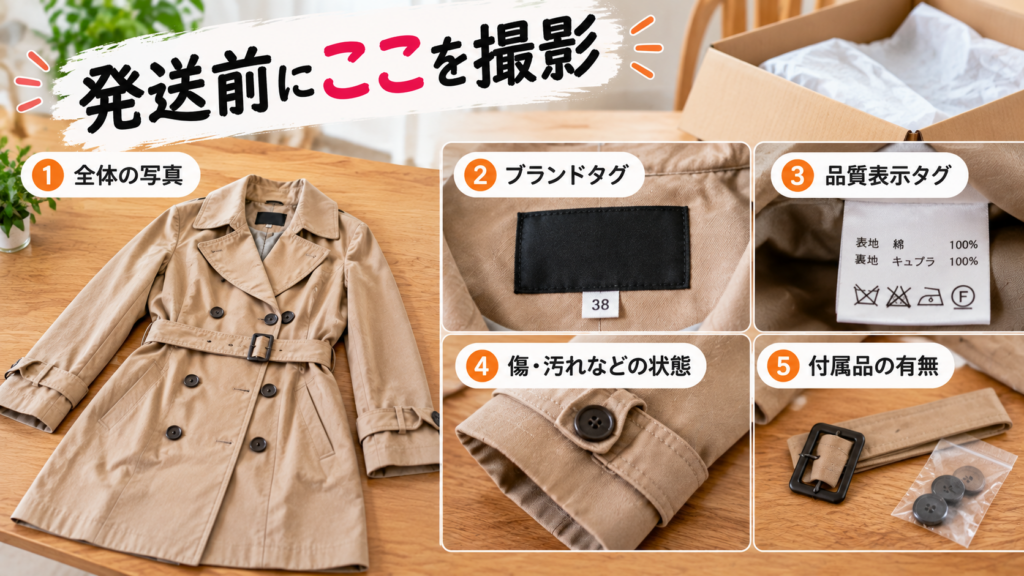 発送前チェック：コート撮影ガイド