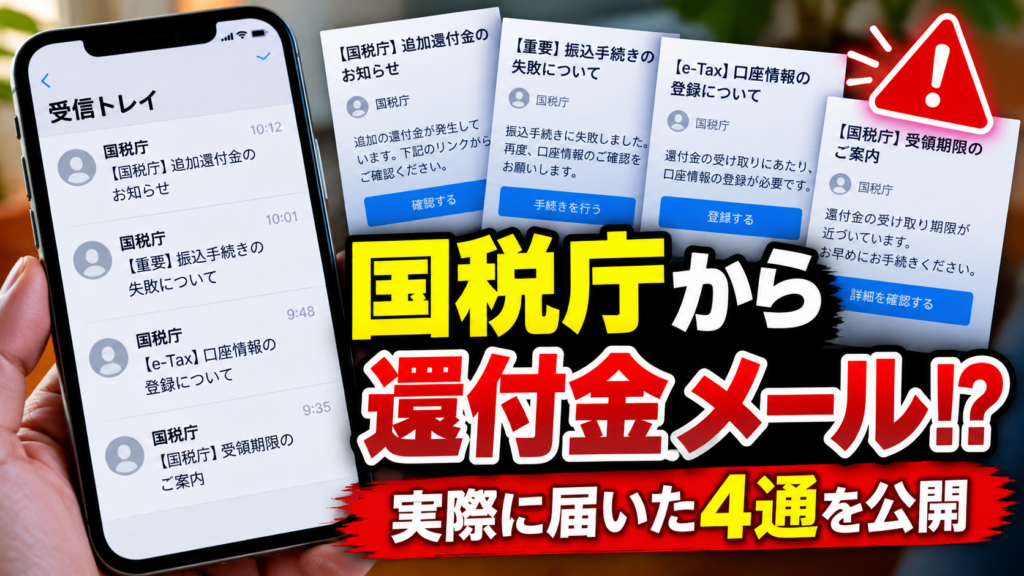 国税庁・e-Taxから還付金メールが届いた