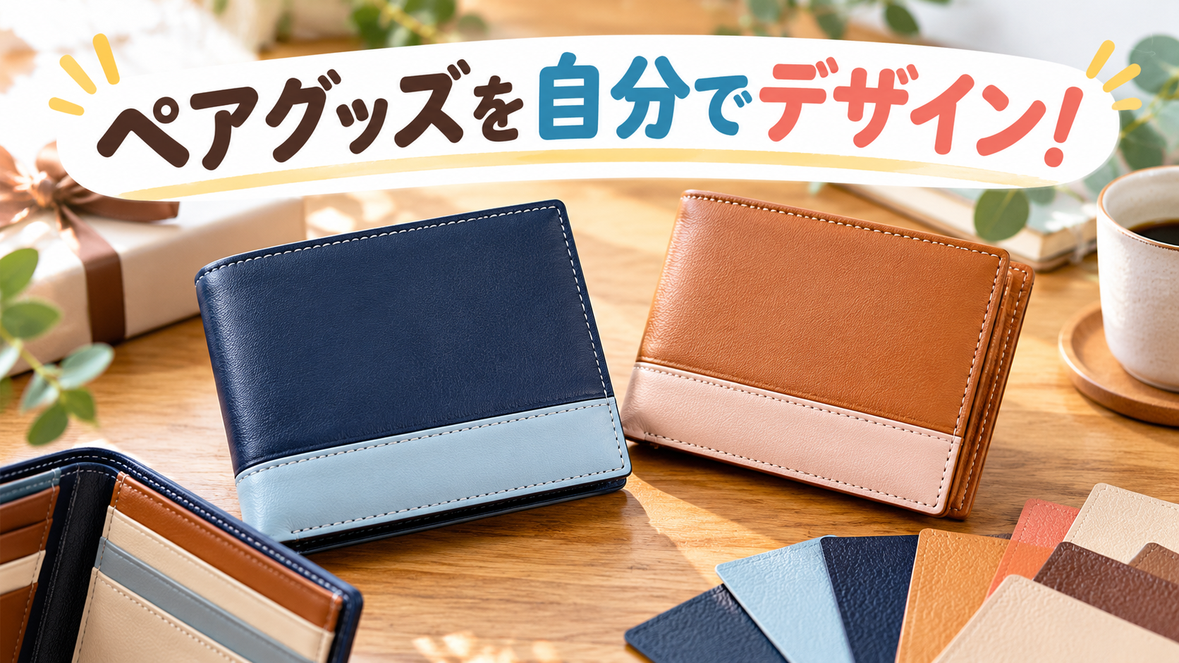 ペアレザー財布とカラースウォッチ
