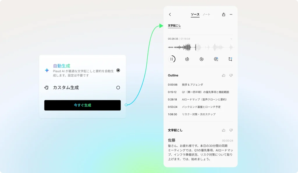 文字起こし機能